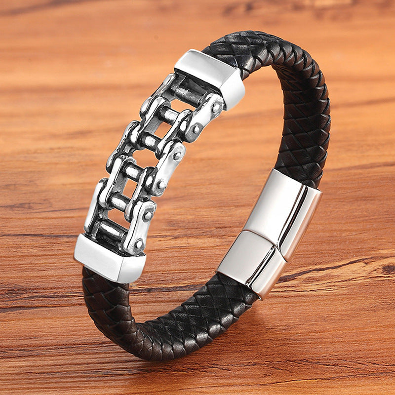 Leather Braided Bracelet – Men’s Stylish Cowhide Jewelry