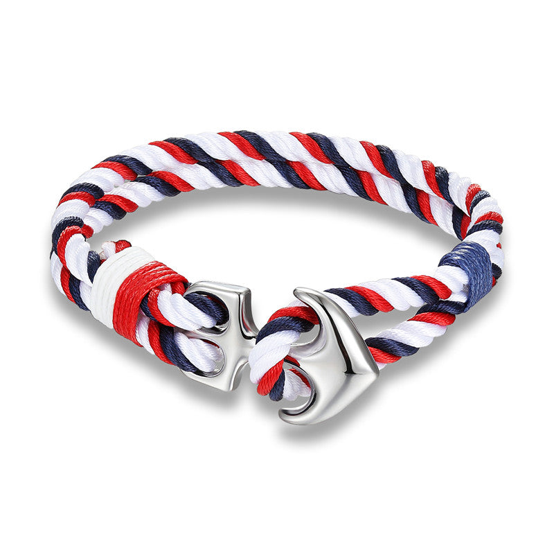 Bracelet de survie homme en paracorde avec ancre marine