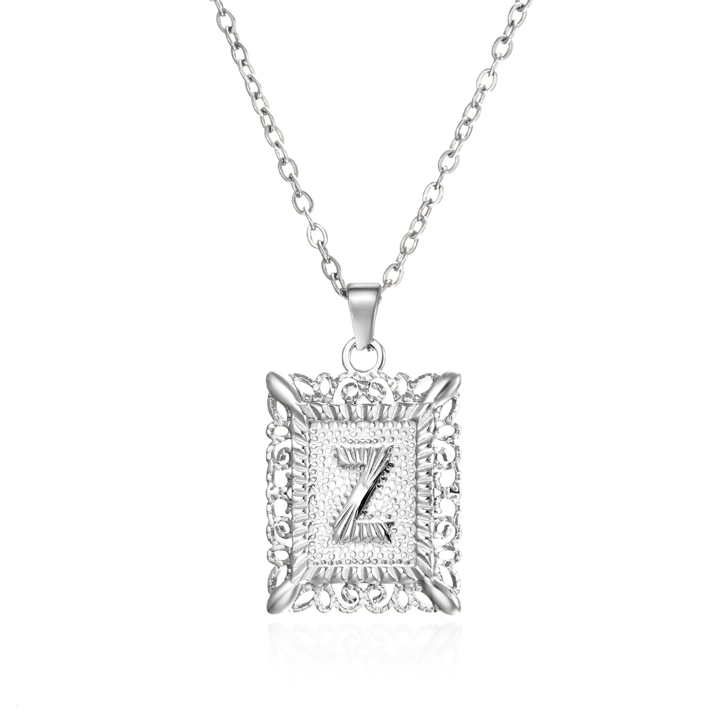 Initial Letter Necklace – Stainless Steel Alphabet Pendant