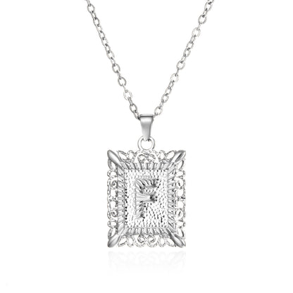 Initial Letter Necklace – Stainless Steel Alphabet Pendant