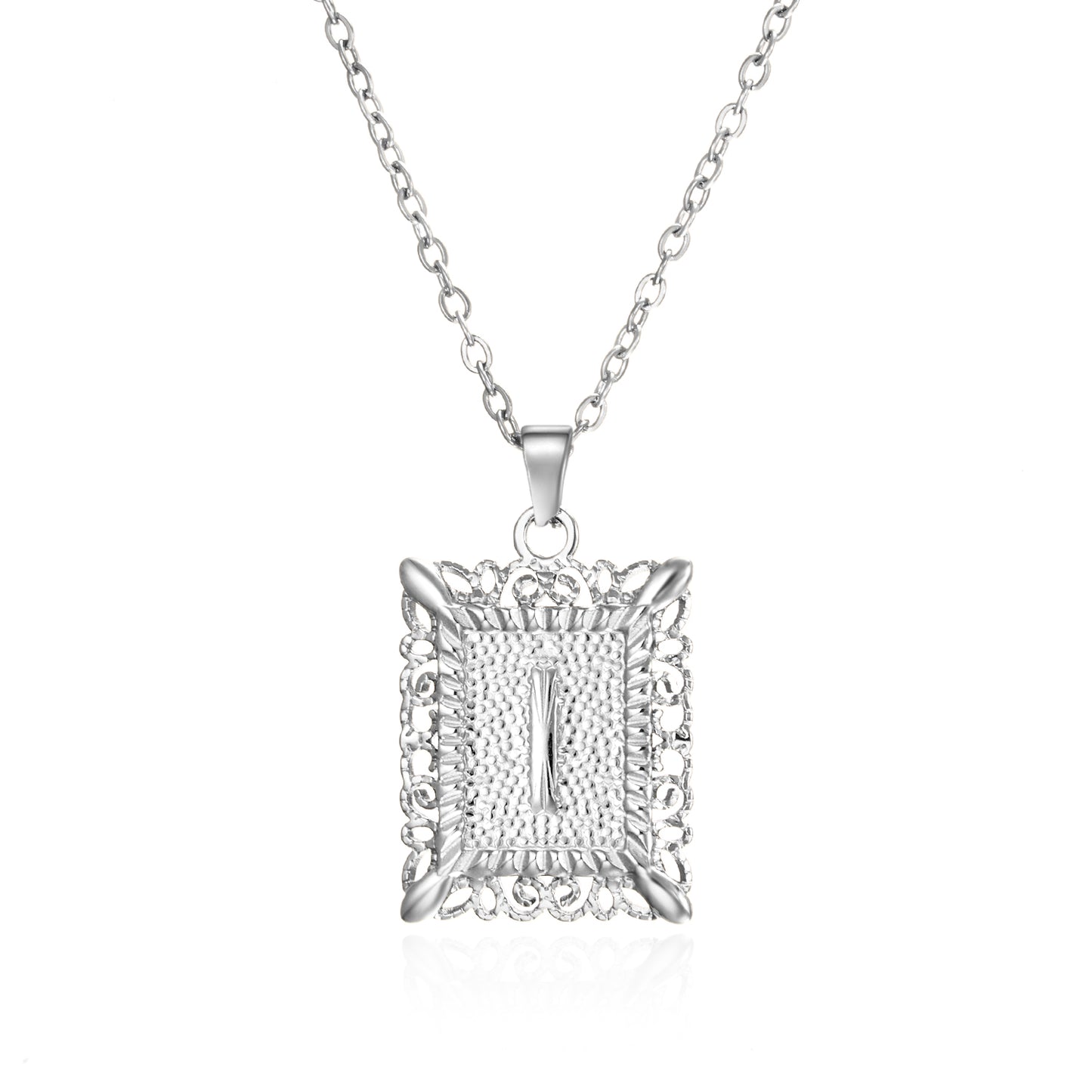 Initial Letter Necklace – Stainless Steel Alphabet Pendant