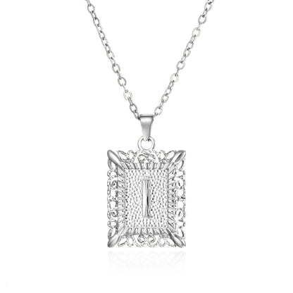 Initial Letter Necklace – Stainless Steel Alphabet Pendant
