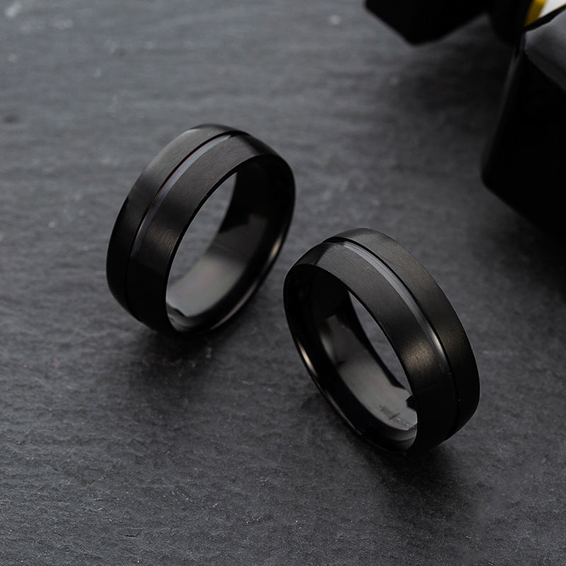 Black Titanium Steel Ring – Κομψό Δαχτυλίδι από Μαύρο Titanium Steel