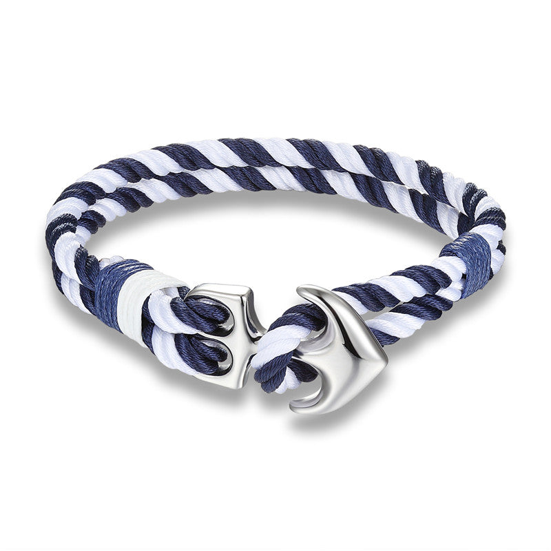 Bracelet de survie homme en paracorde avec ancre marine