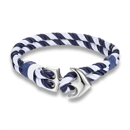 Bracelet de survie homme en paracorde avec ancre marine