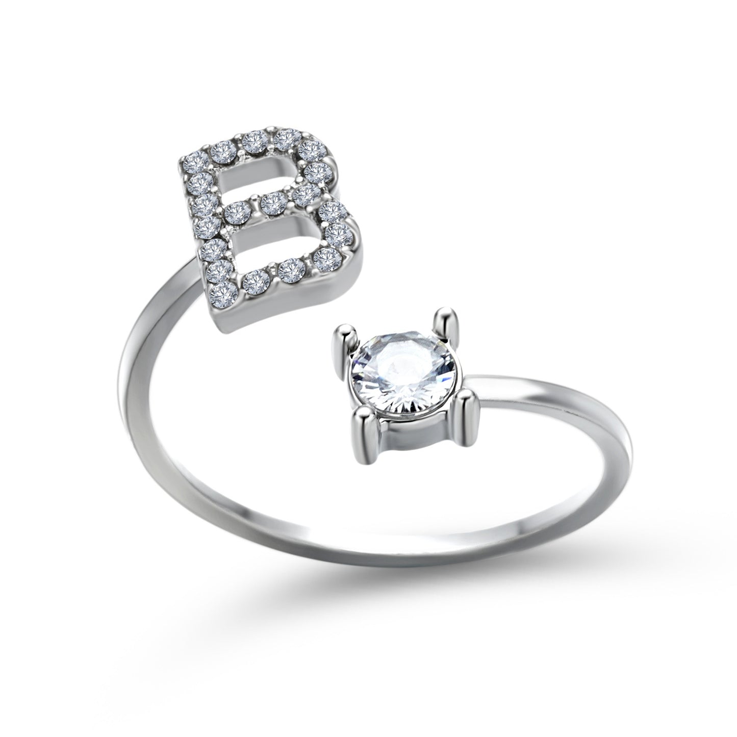 Adjustable 26 Initial Letter Ring – Elegant Fashion Jewelry for Women