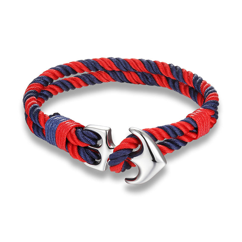 Bracelet de survie homme en paracorde avec ancre marine