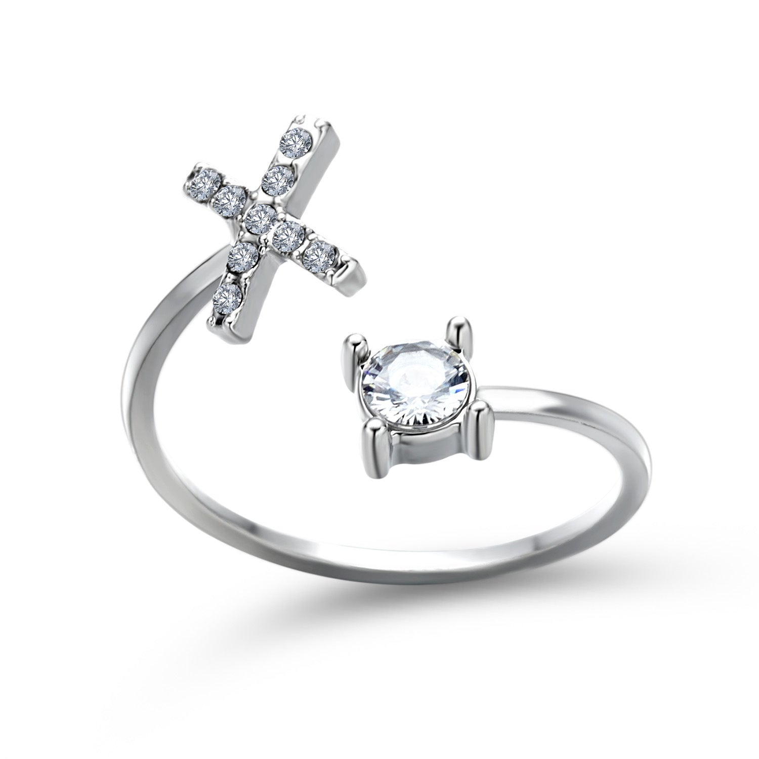 Adjustable 26 Initial Letter Ring – Δαχτυλίδι με Αρχικό Γράμμα & Zircon