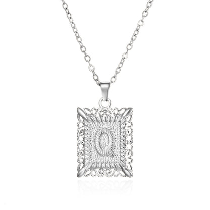 Initial Letter Necklace – Stainless Steel Alphabet Pendant