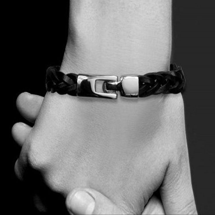 Vintage Leather Woven Bracelet – Alloy & Leather Men’s Jewellery