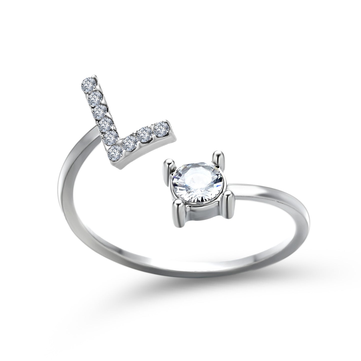 Adjustable 26 Initial Letter Ring – Elegant Fashion Jewelry for Women