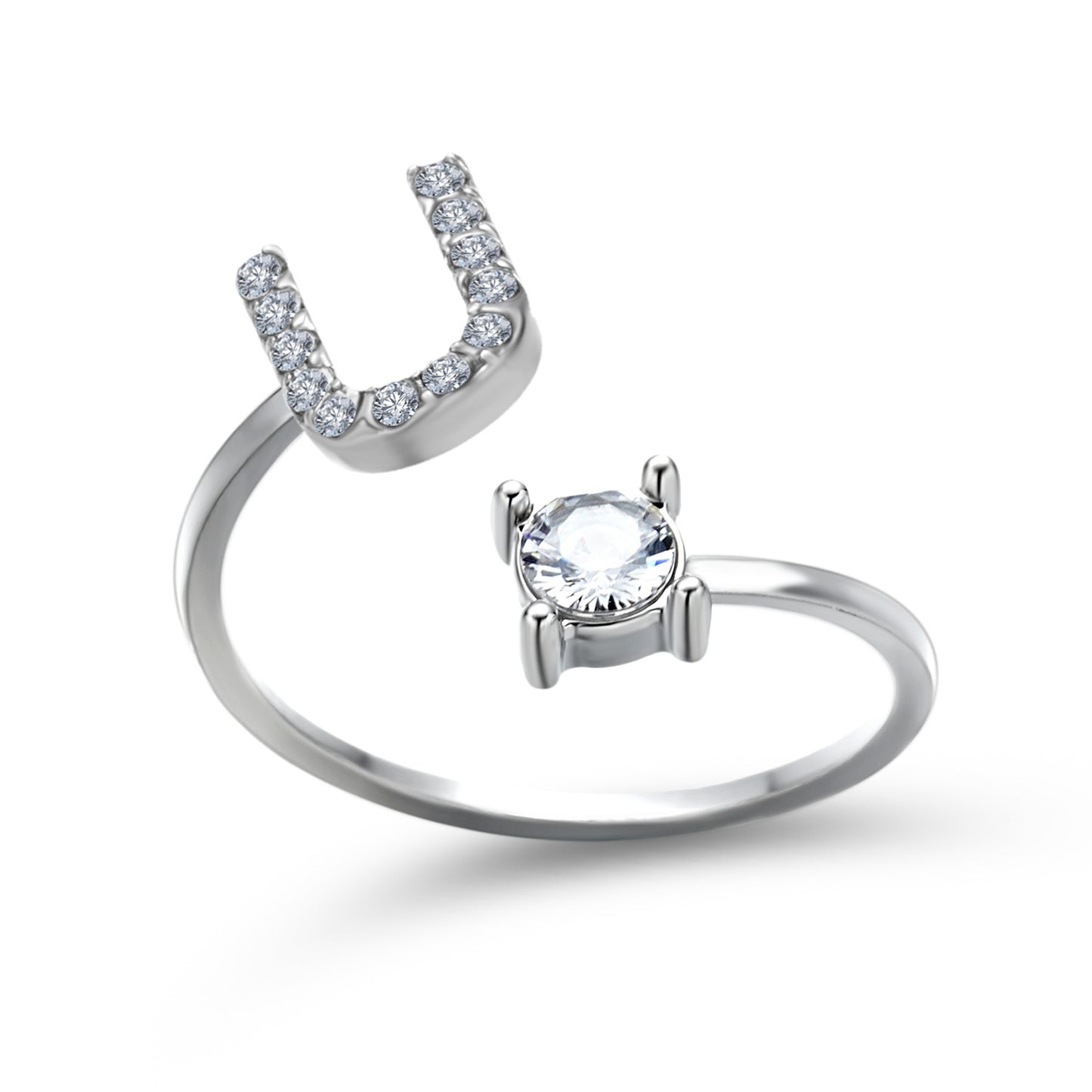 Adjustable 26 Initial Letter Ring – Elegant Fashion Jewelry for Women