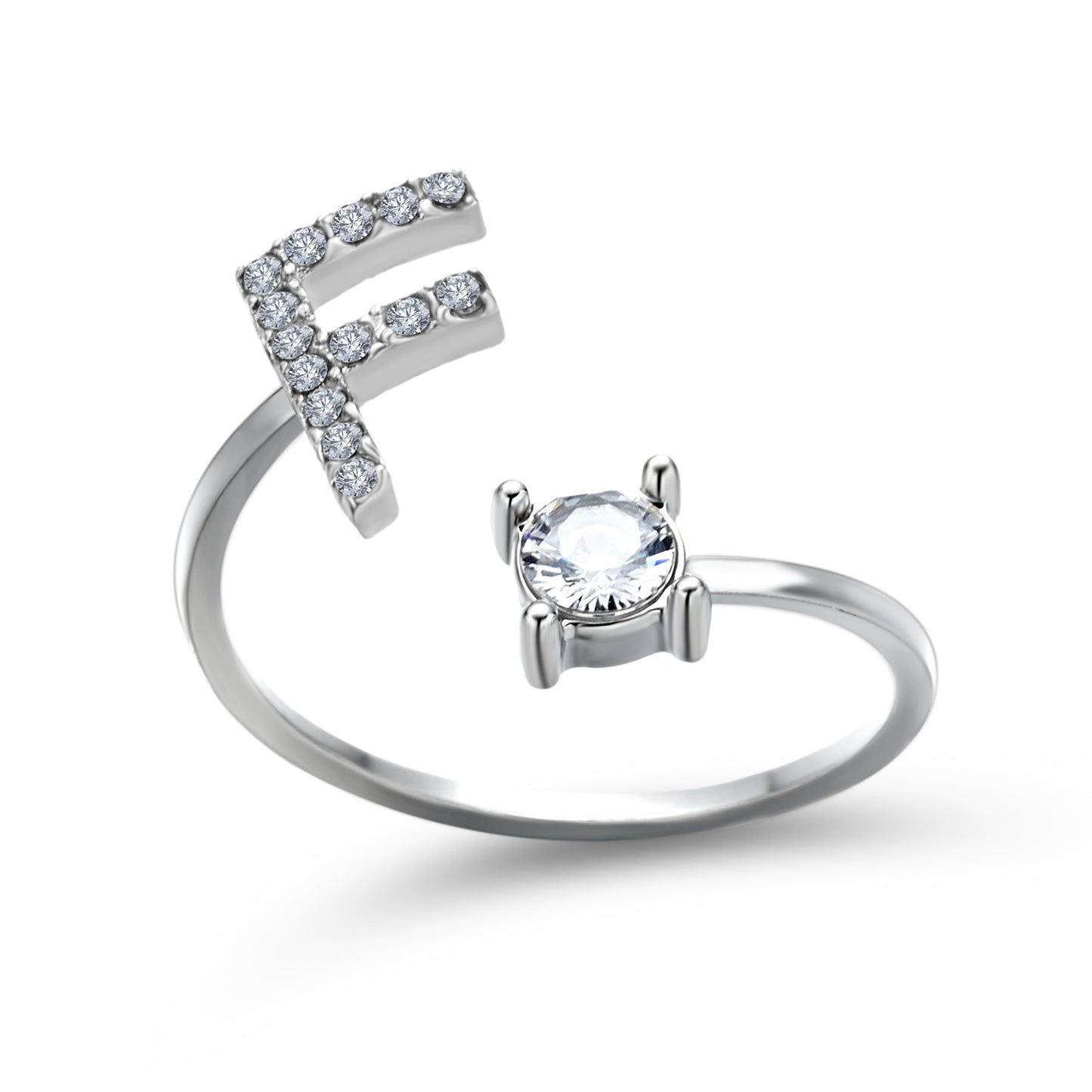 Adjustable 26 Initial Letter Ring – Elegant Fashion Jewelry for Women