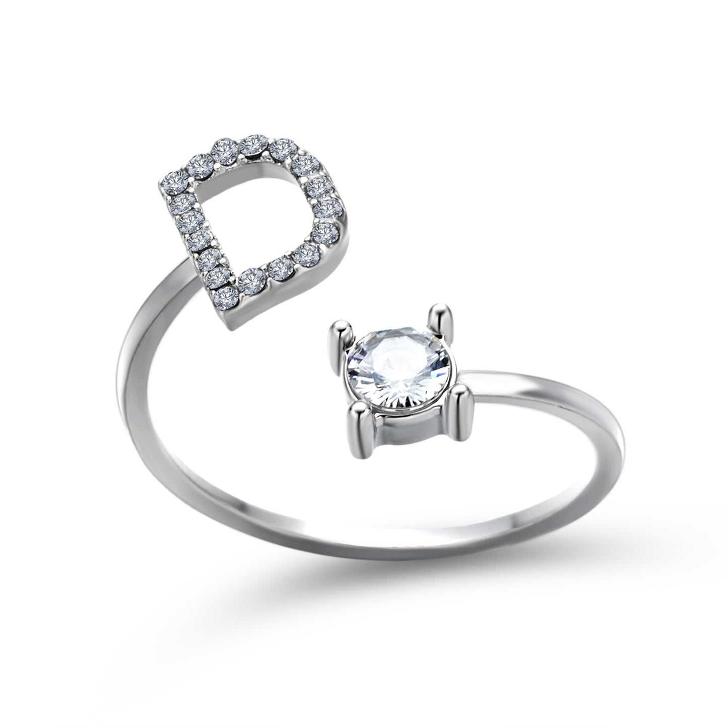 Adjustable 26 Initial Letter Ring – Elegant Fashion Jewelry for Women
