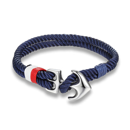 Bracelet de survie homme en paracorde avec ancre marine