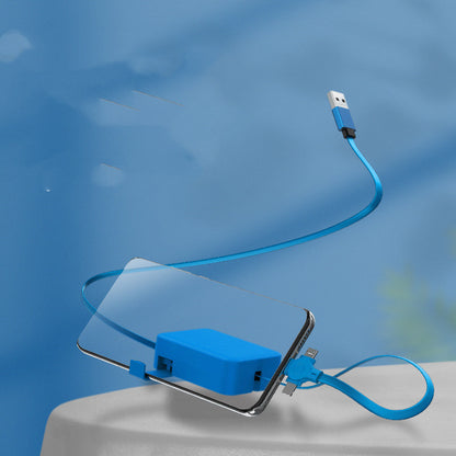 4 In 1 Retractable USB Cable with Phone Stand and Storage Box