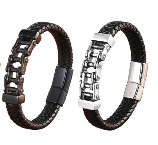 Leather Braided Bracelet – Men’s Stylish Cowhide Jewelry