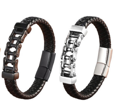 Leather Braided Bracelet – Men’s Stylish Cowhide Jewelry