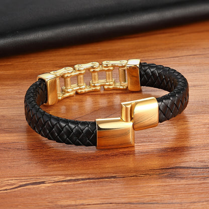 Leather Braided Bracelet – Men’s Stylish Cowhide Jewelry