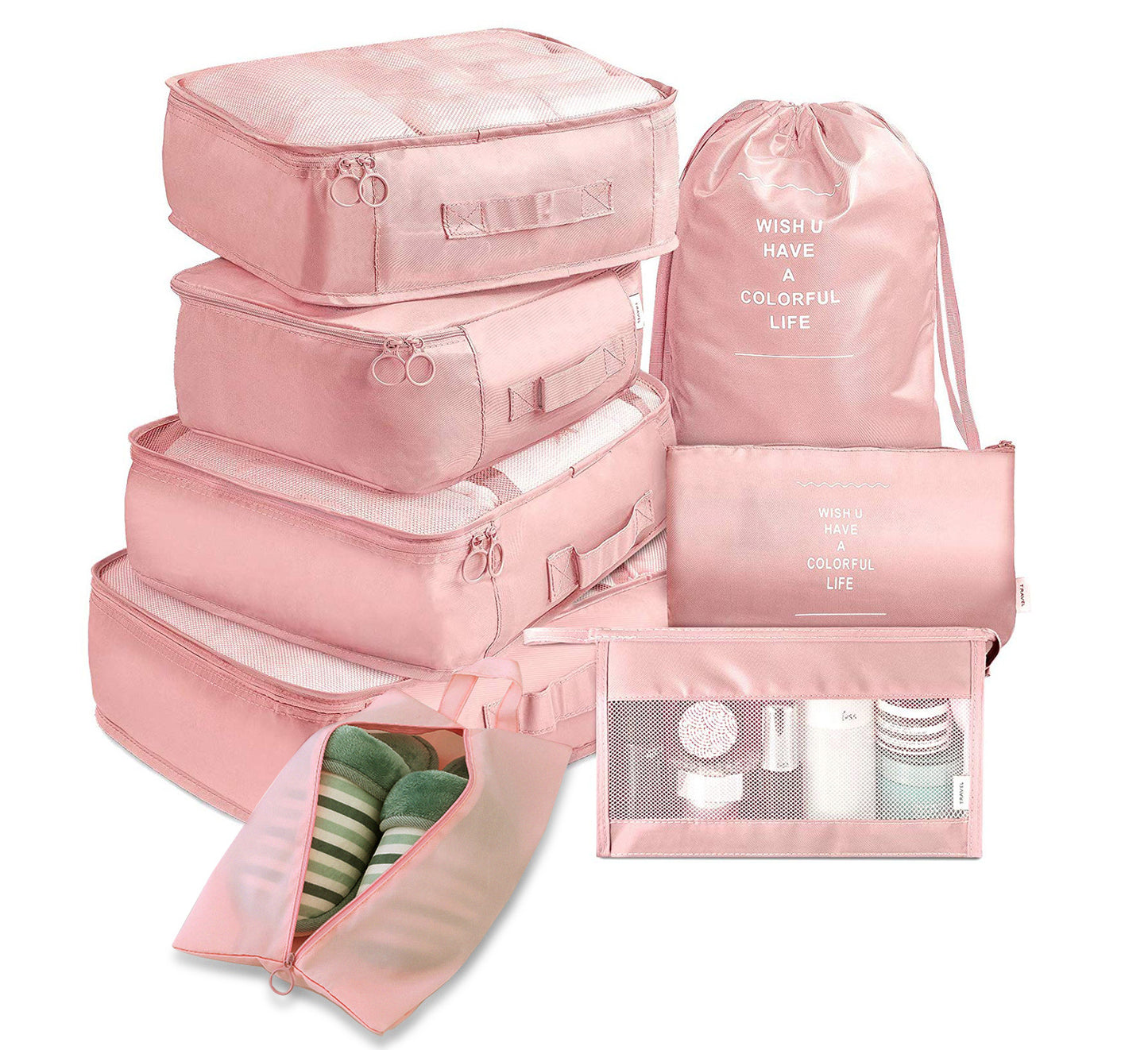8-Piece Travel Packing Cube Set – Luggage Divider & Organizer Bags