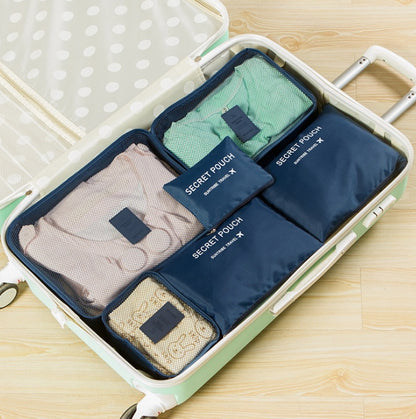 Durable Waterproof Nylon Packing Cube Travel Organizer Set (6 Pieces)