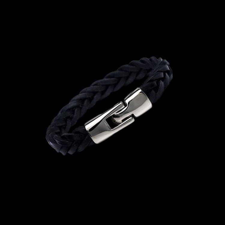 Vintage Leather Woven Bracelet – Alloy & Leather Men’s Jewellery