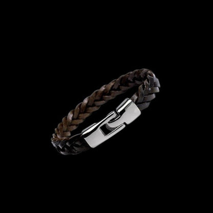Vintage Leather Woven Bracelet – Alloy & Leather Men’s Jewellery