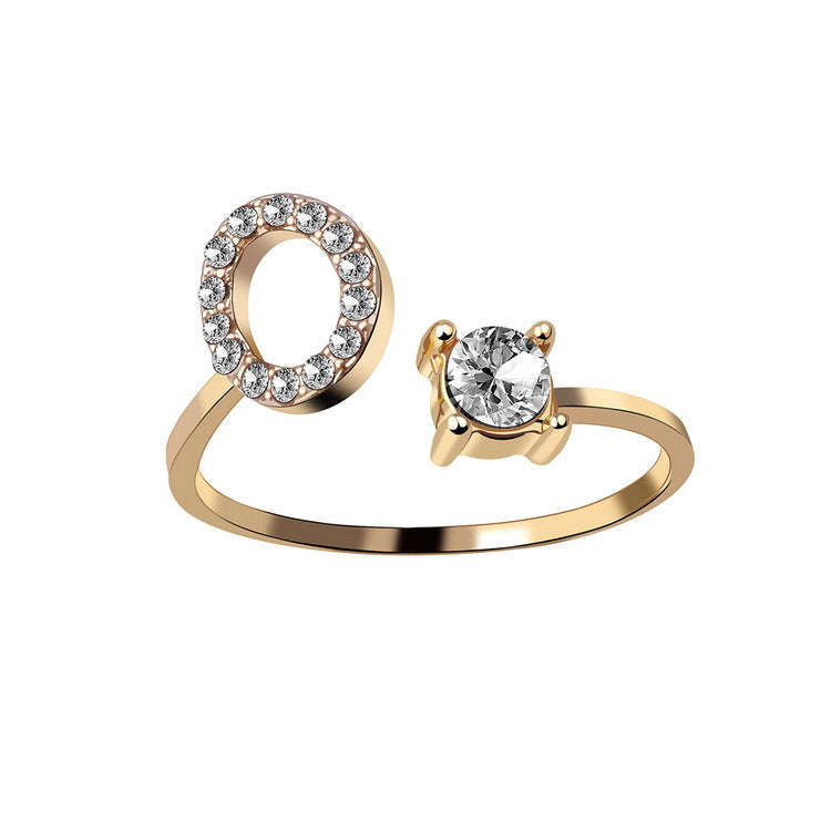 Adjustable 26 Initial Letter Ring – Elegant Fashion Jewelry for Women