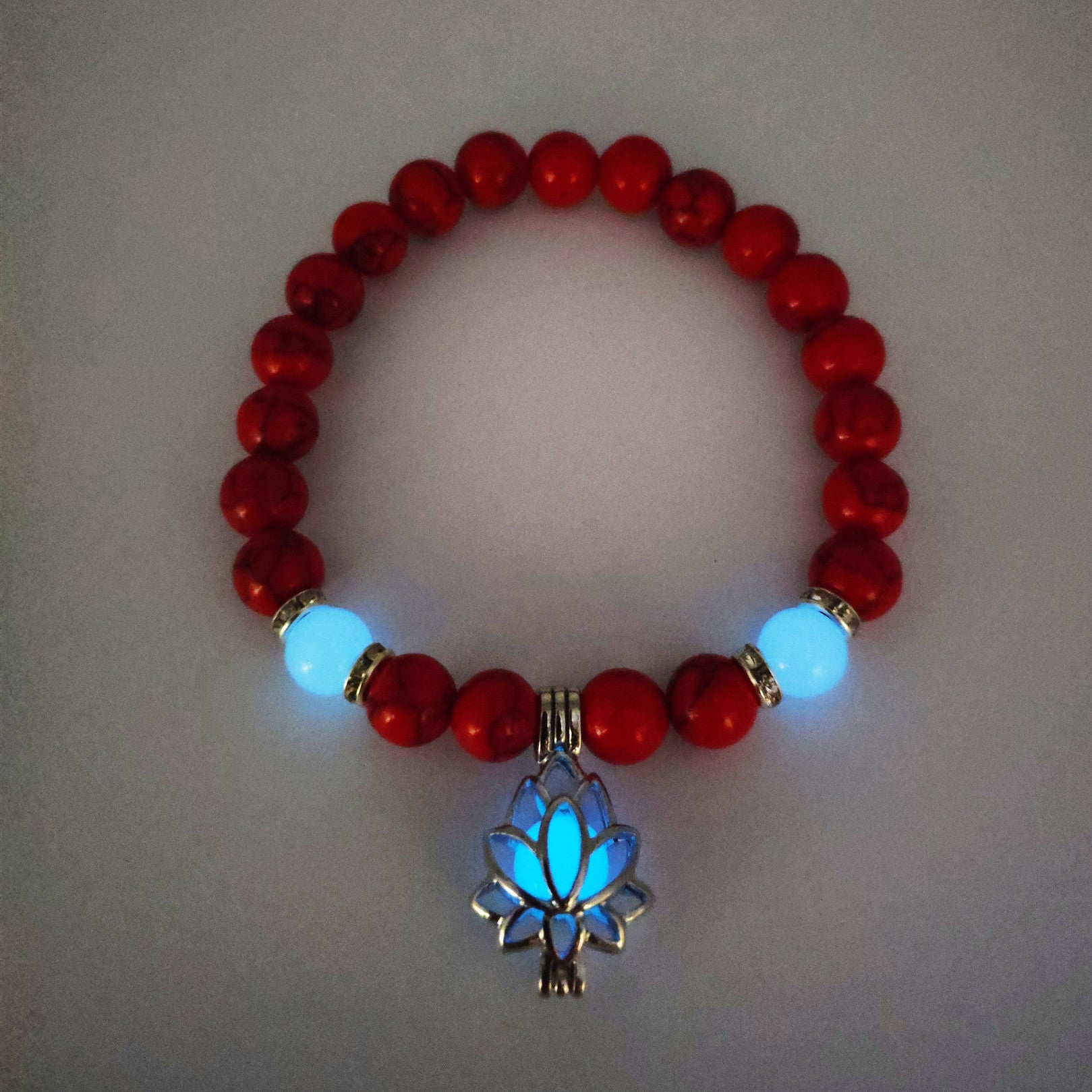 Energy Luminous Lotus Bracelet – Φωσφορίζον Ενεργειακό Βραχιόλι Lotus με Φυσικές Πέτρες