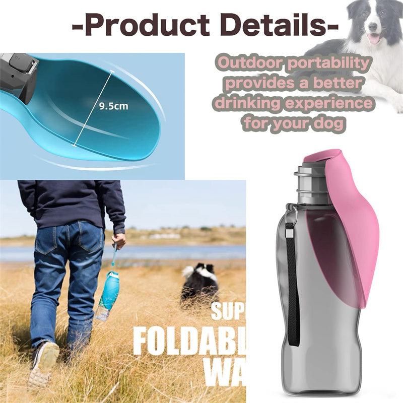 Portable Dog Water Bottle 800ml – Φορητό Παγούρι Νερού με Αναδιπλούμενο Μπολ