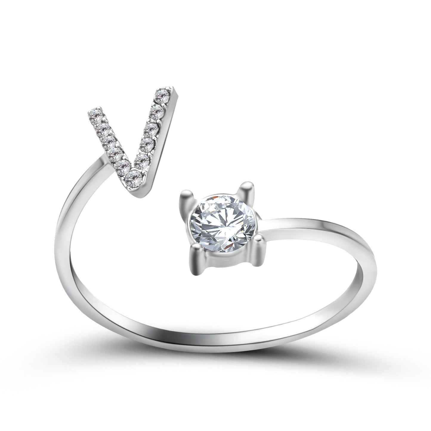 Adjustable 26 Initial Letter Ring – Elegant Fashion Jewelry for Women