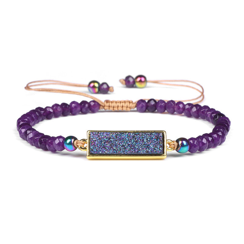 Natural Stone Woven Bracelet – Χειροποίητο Βραχιόλι με Φυσικές Πέτρες Quartz & Agate