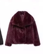 Winter Plush Coat – Warm Fluffy Lapel Jacket for Women