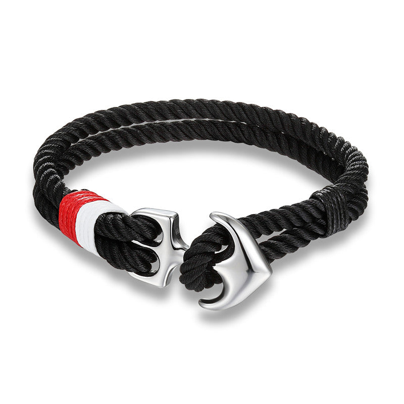 Bracelet de survie homme en paracorde avec ancre marine