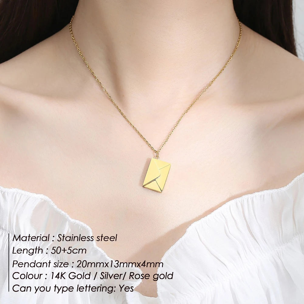 Custom Love Letter Envelope Pendant Necklace – Προσωποποιημένο Κολιέ Love Letter
