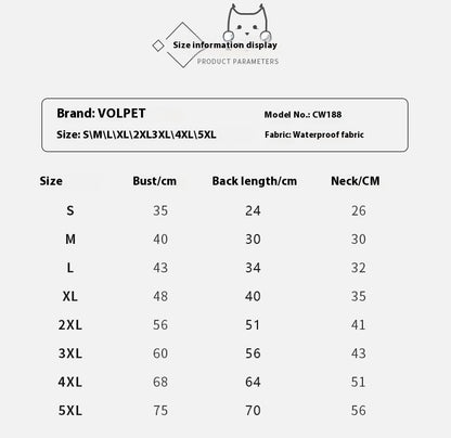 Reflective Large Dog Windproof Hooded Raincoat