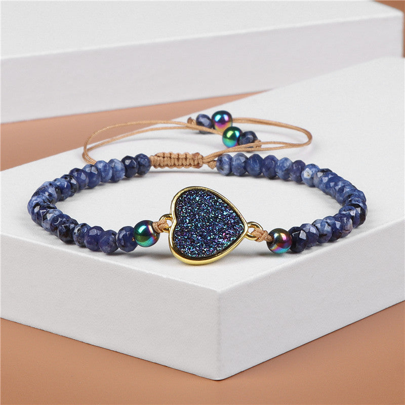Natural Stone Woven Bracelet – Χειροποίητο Βραχιόλι με Φυσικές Πέτρες Quartz & Agate