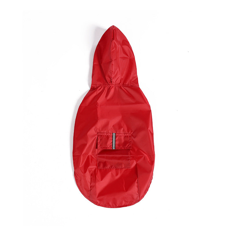 Reflective Large Dog Windproof Hooded Raincoat