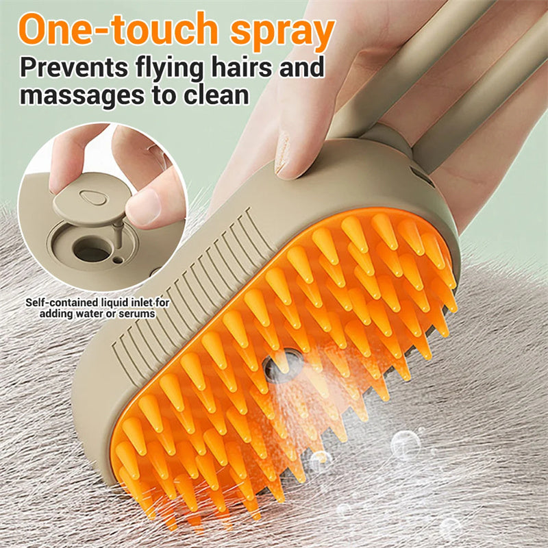 Cat Steam Brush 3-in-1 – Ηλεκτρική Βούρτσα Περιποίησης για Γάτες & Σκύλους