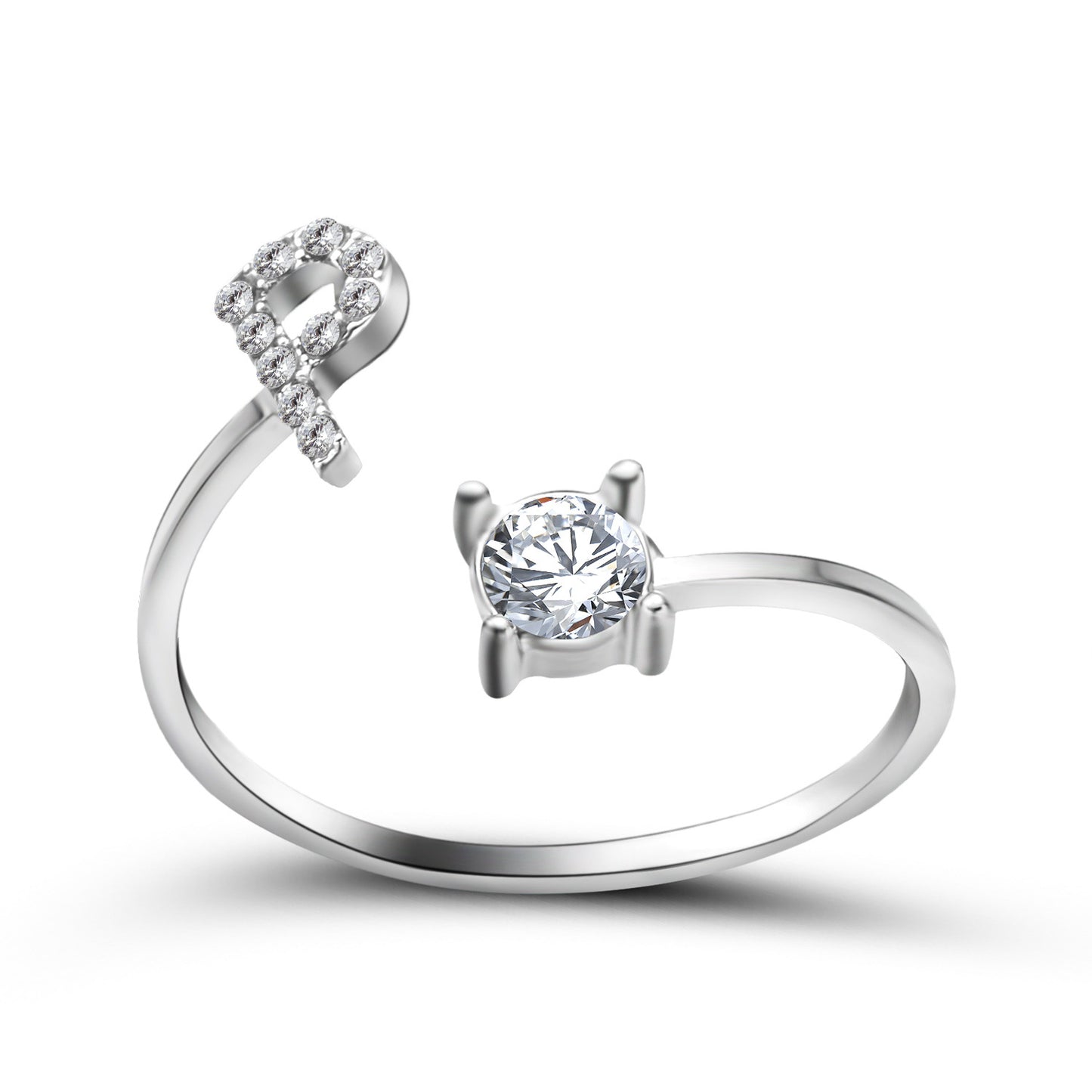 Adjustable 26 Initial Letter Ring – Elegant Fashion Jewelry for Women