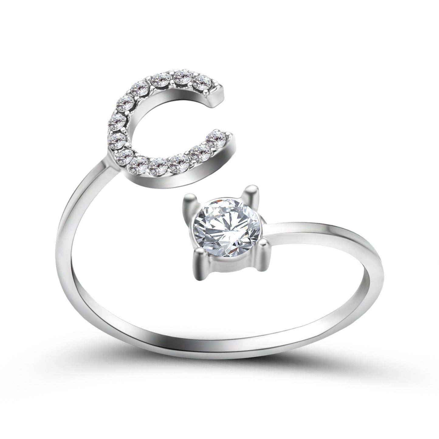 Adjustable 26 Initial Letter Ring – Elegant Fashion Jewelry for Women