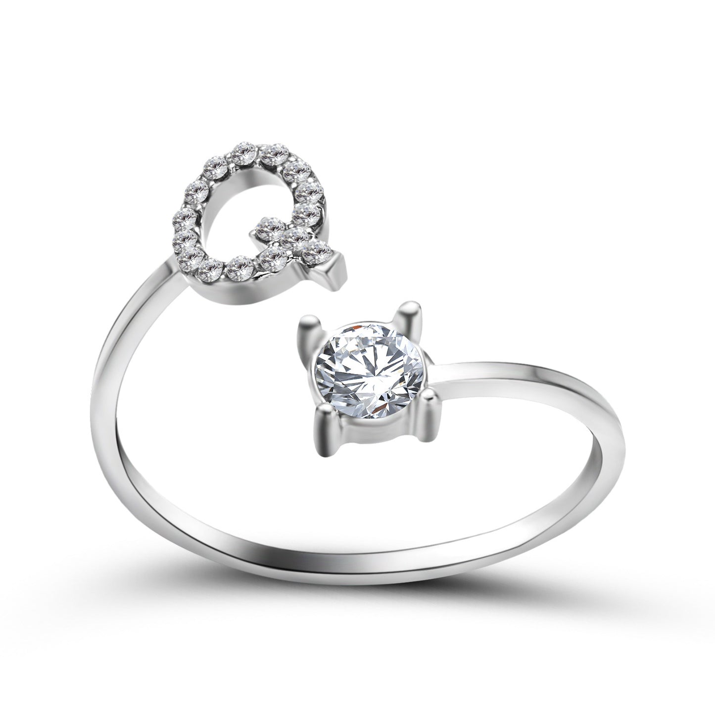Adjustable 26 Initial Letter Ring – Elegant Fashion Jewelry for Women