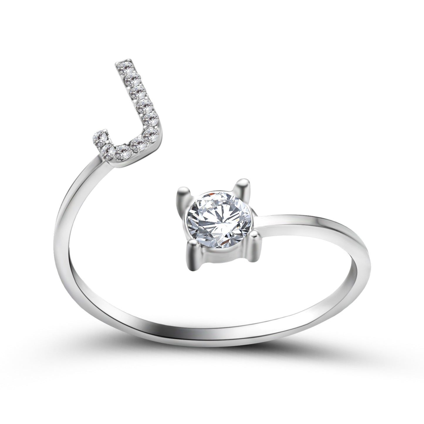 Adjustable 26 Initial Letter Ring – Elegant Fashion Jewelry for Women