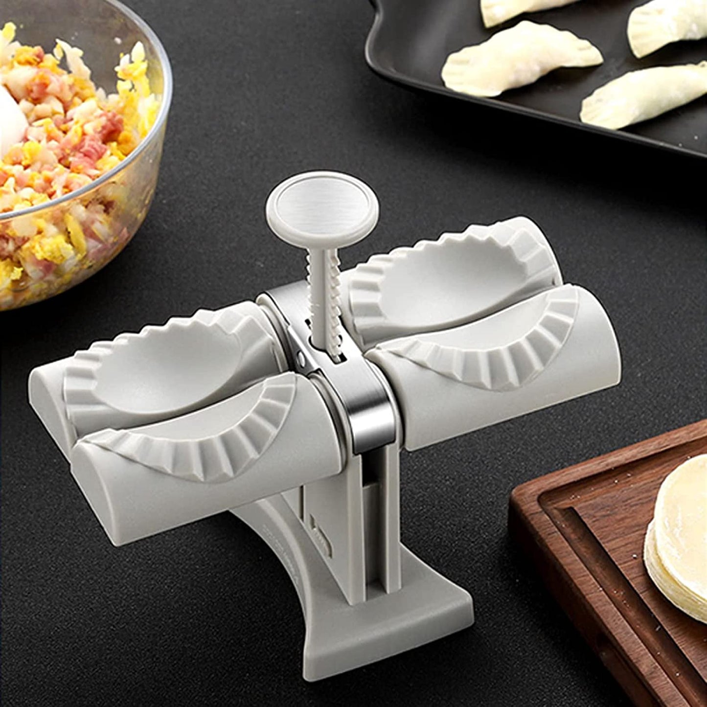 Double Head Dumpling Maker Manual Press Dumpling Mold Kitchen Tool