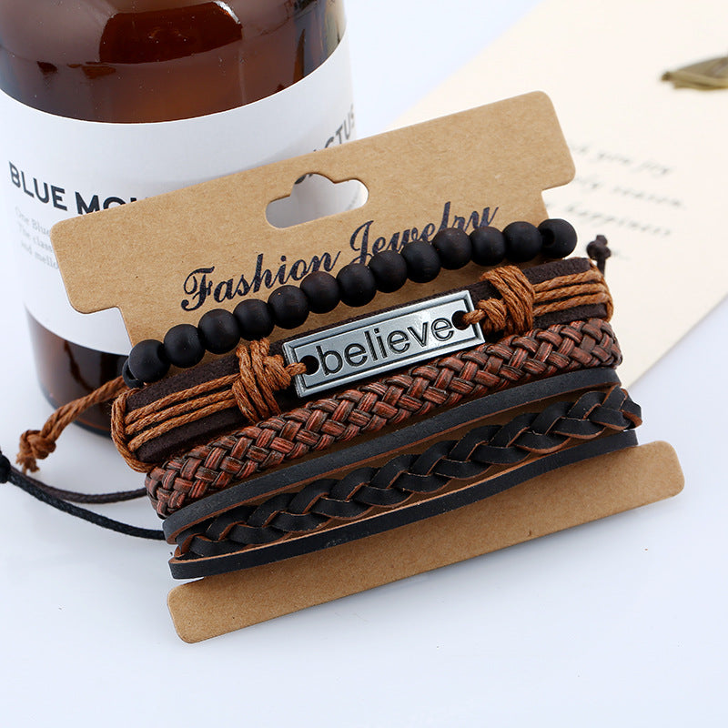 Believe Suit Men’s Leather Bracelet – Ανδρικό Minimal Δερμάτινο Βραχιόλι