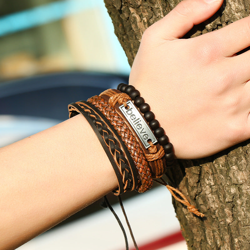 Believe Suit Men’s Leather Bracelet – Ανδρικό Minimal Δερμάτινο Βραχιόλι