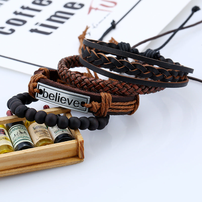 Believe Suit Men’s Leather Bracelet – Ανδρικό Minimal Δερμάτινο Βραχιόλι