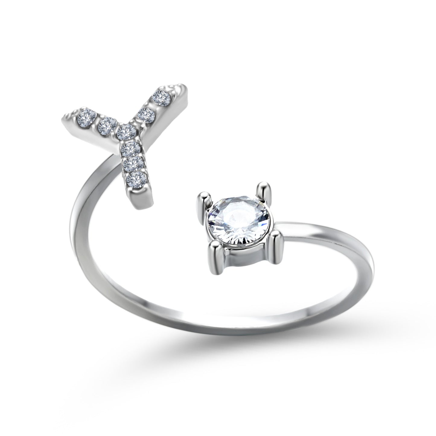 Adjustable 26 Initial Letter Ring – Elegant Fashion Jewelry for Women