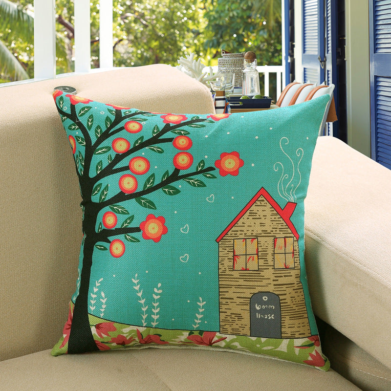 Printed Sofa Cushion Cover Pillowcase