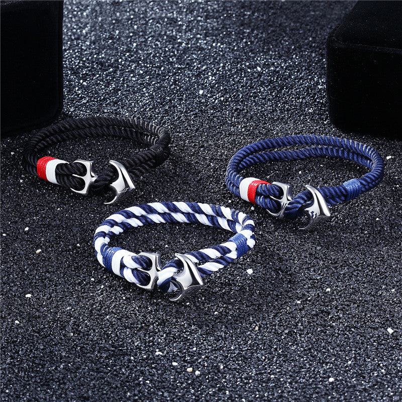 Bracelet de survie homme en paracorde avec ancre marine